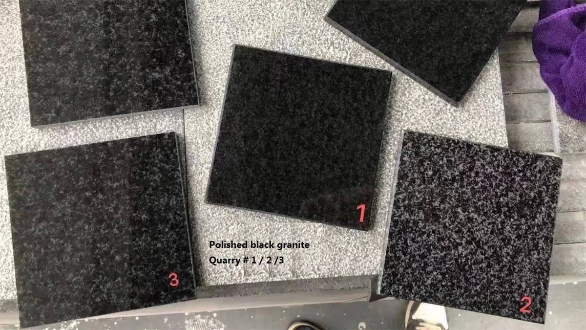 3 kinds of black granite polished tiles 3 kinds of black granite polished tiles
