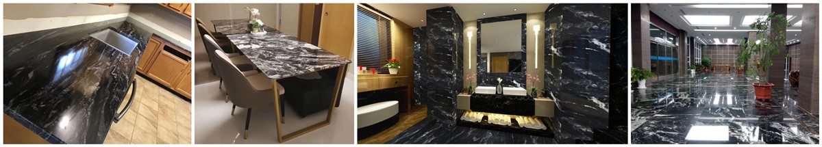 black marble with white veins stone application black marble with white veins stone application